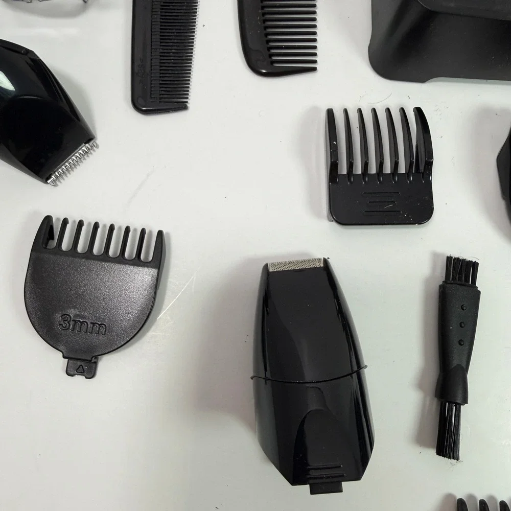 Hatteker RFC-598 Hair Clipper Grooming Kit Attachments Base Manual IPX7 Black
